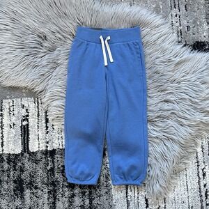 GAP Jogger Boy's Blue French Terry Lined Elastic Waistband Drawstring Pants 4/5